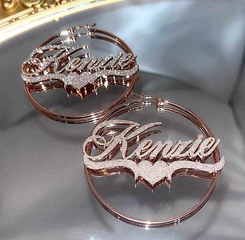 Frosted Name Earrings