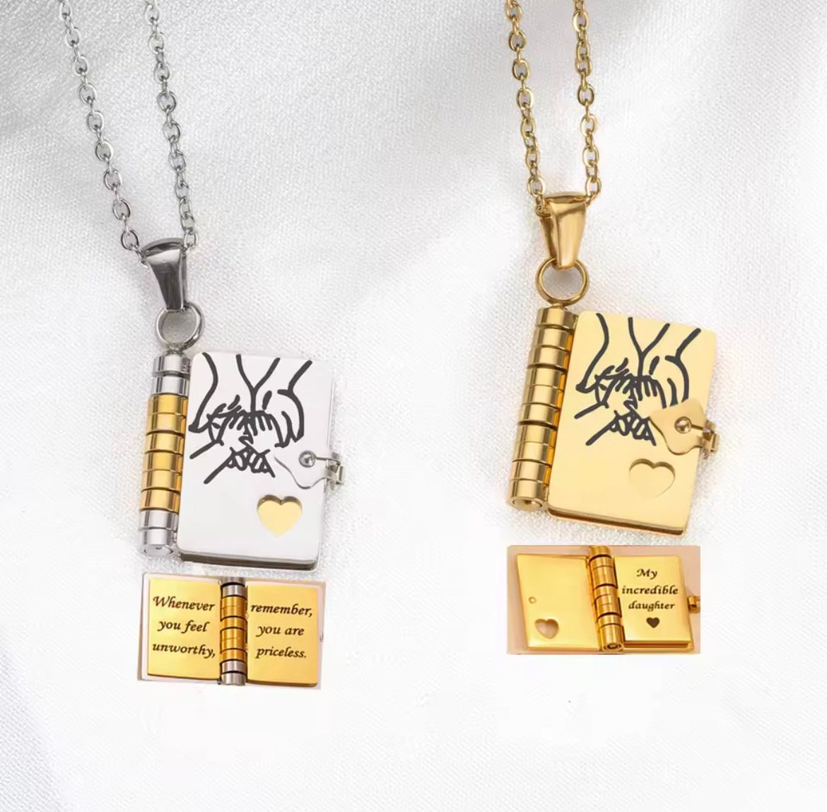 Open Book Locket Pendant