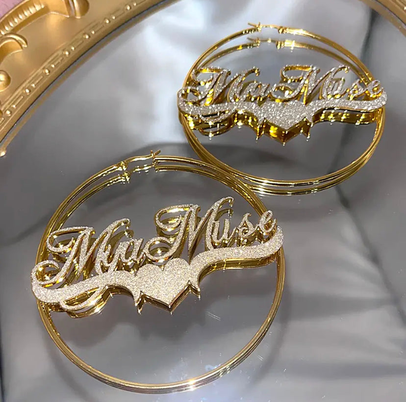 Frosted Name Earrings