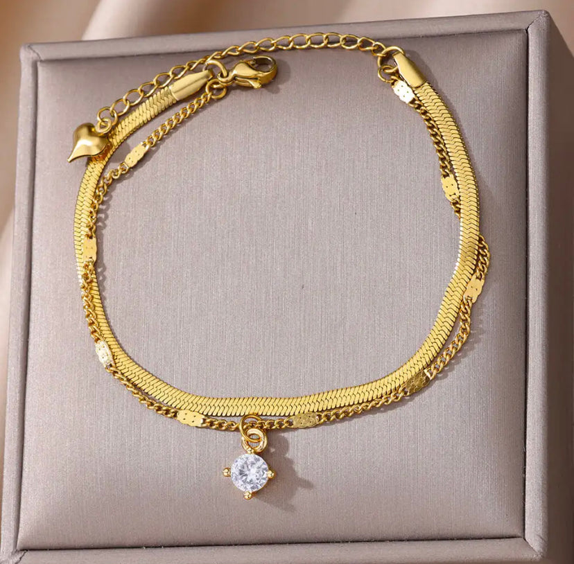 “Ice Me Out” Double Layered Anklet