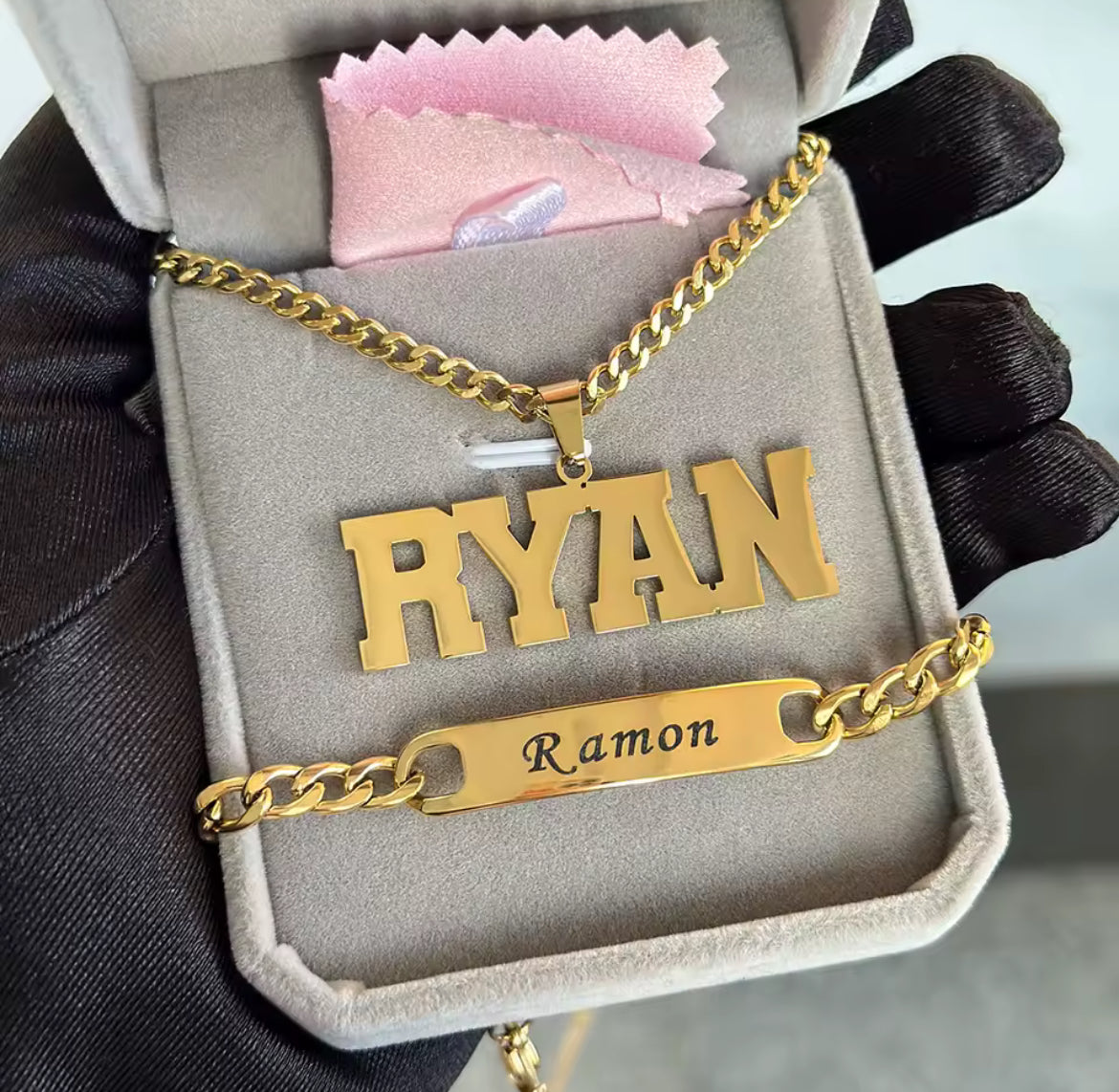 Custom Name Necklace and Hand Chain