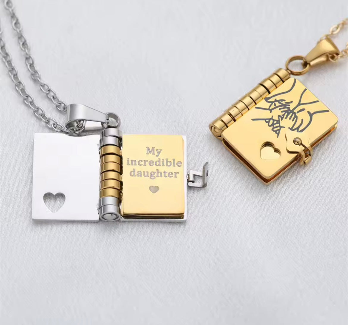 Open Book Locket Pendant