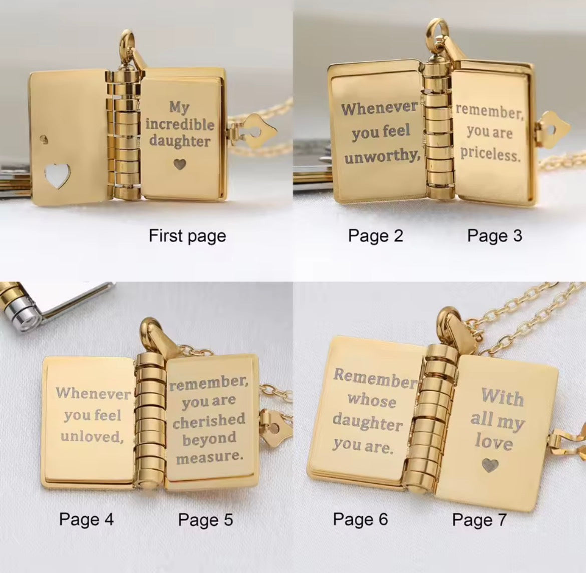 Open Book Locket Pendant