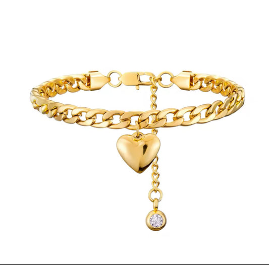 Heart on Ice Anklet